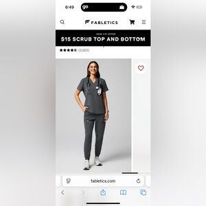 Fabletics Charcoal Scrub Ensemble